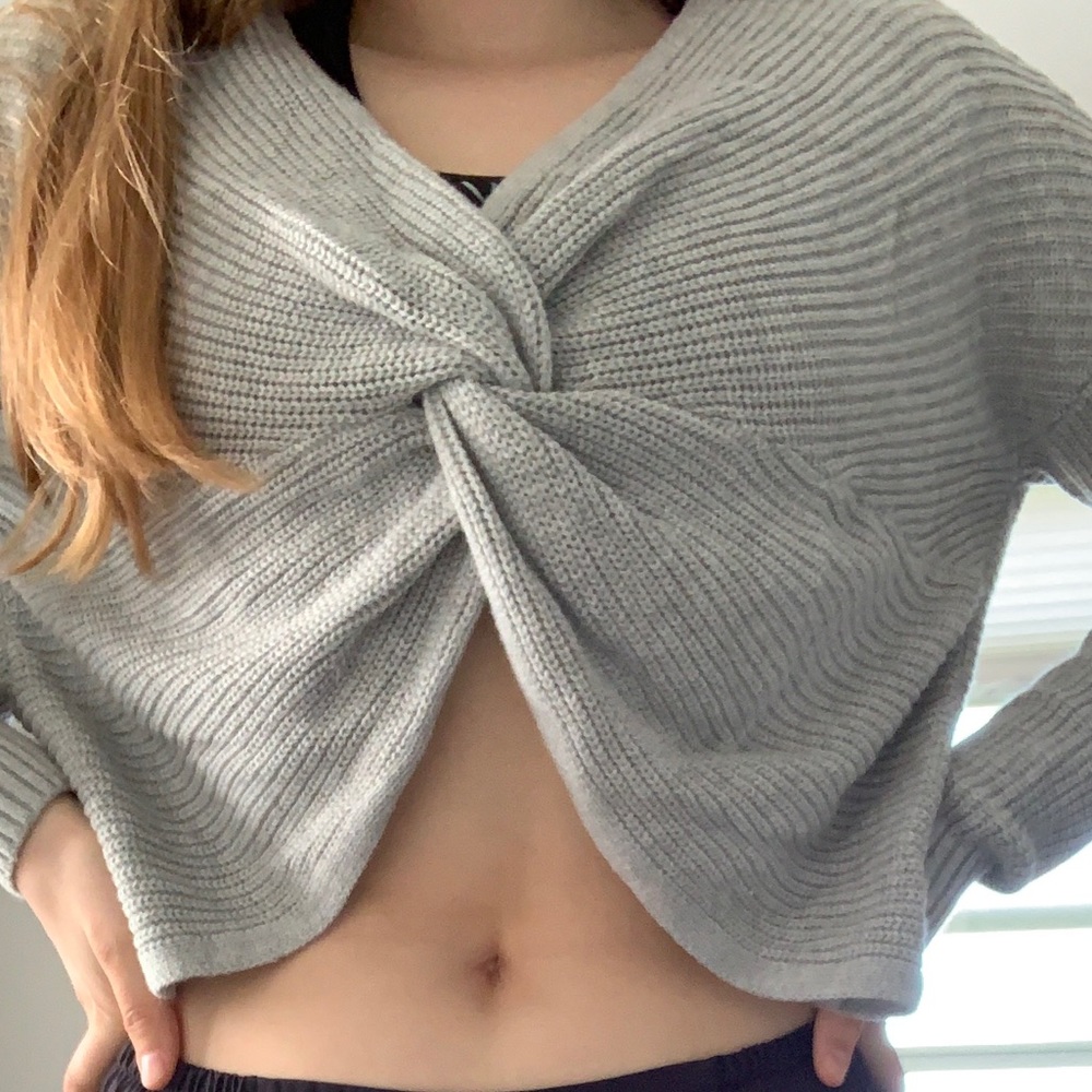 reversible grey sweater